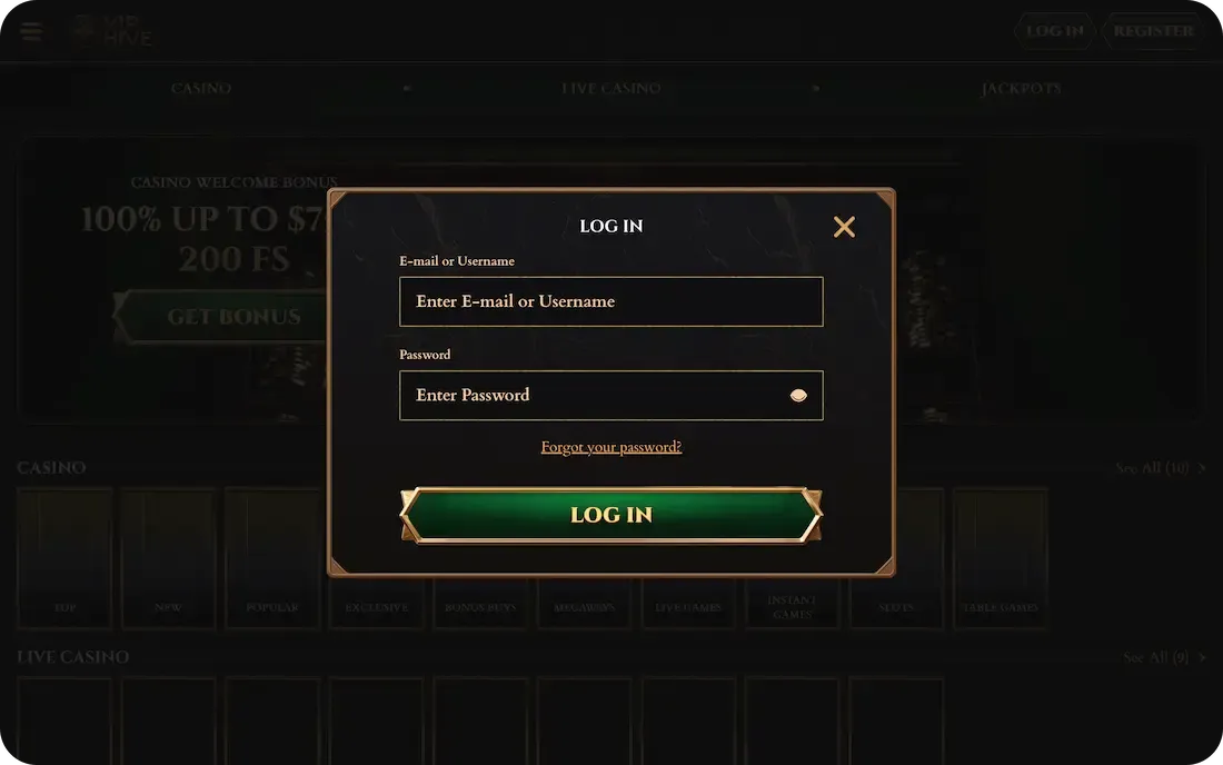 iniciar sesión en el casino viphive
